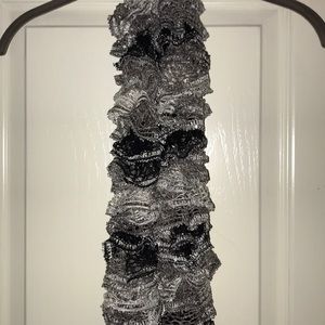 Gray white and black scarf